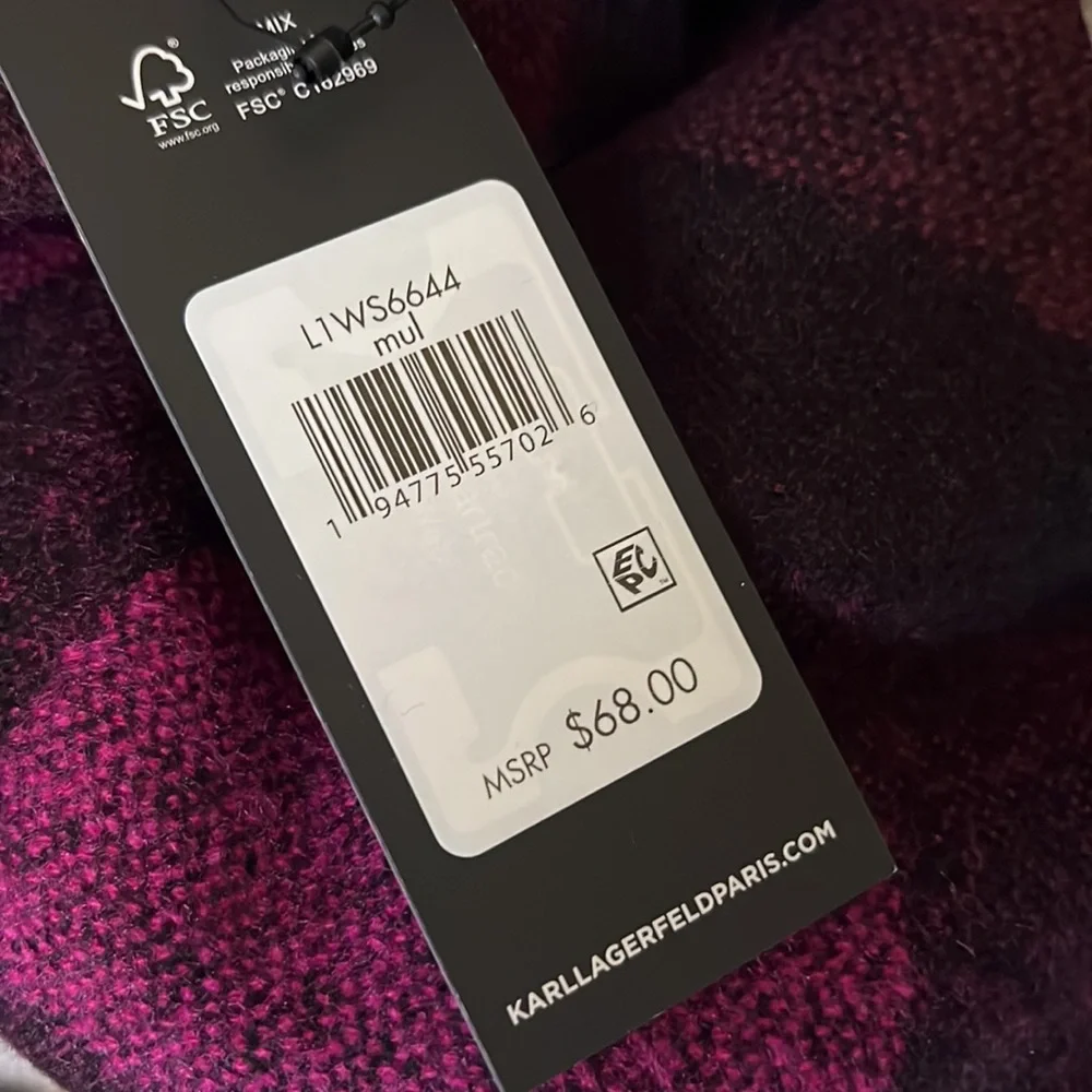 🧣NWT! Karl Lagerfeld Logo Large Blanket Scarf